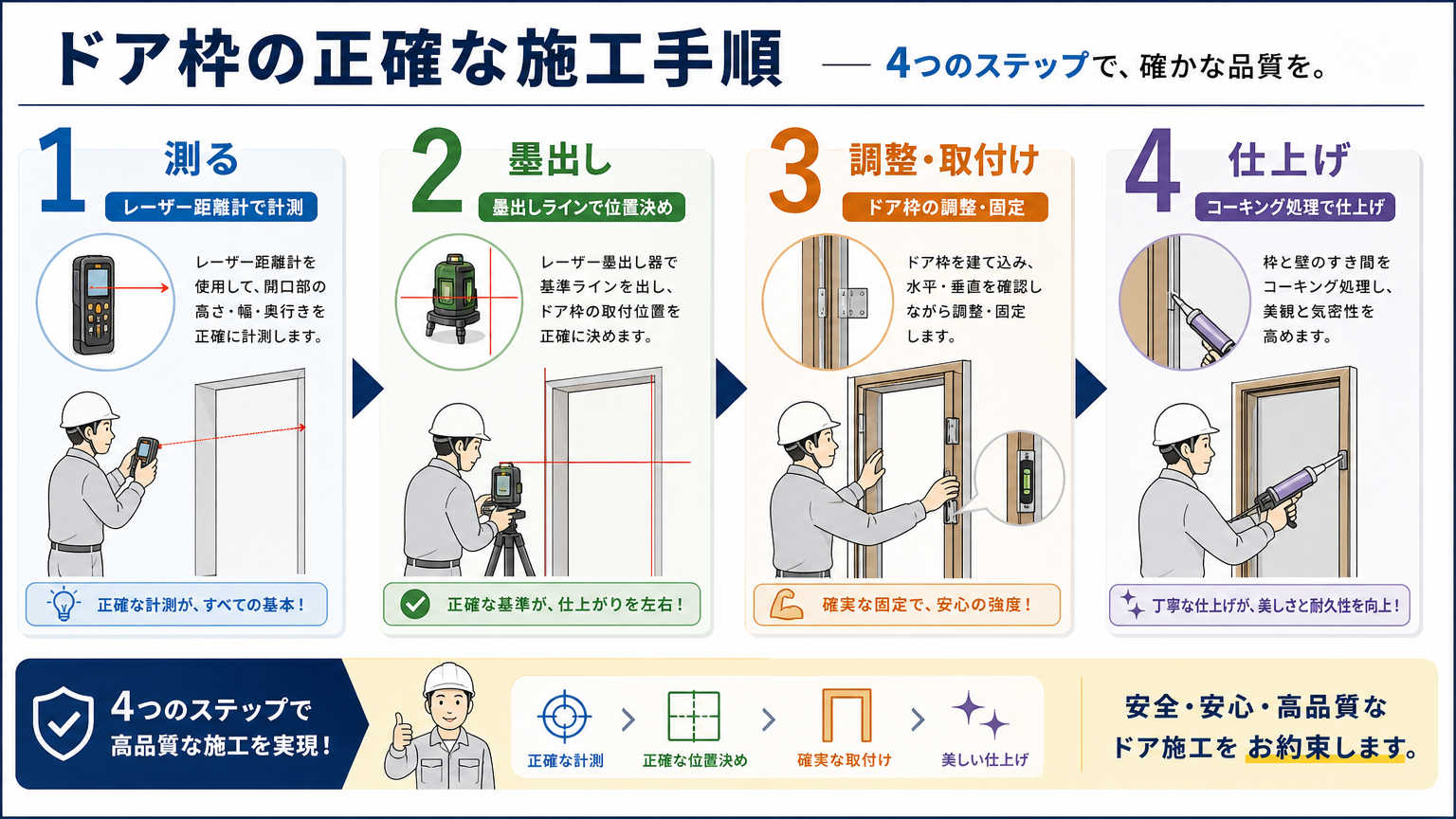 天井・床への納まり施工手順