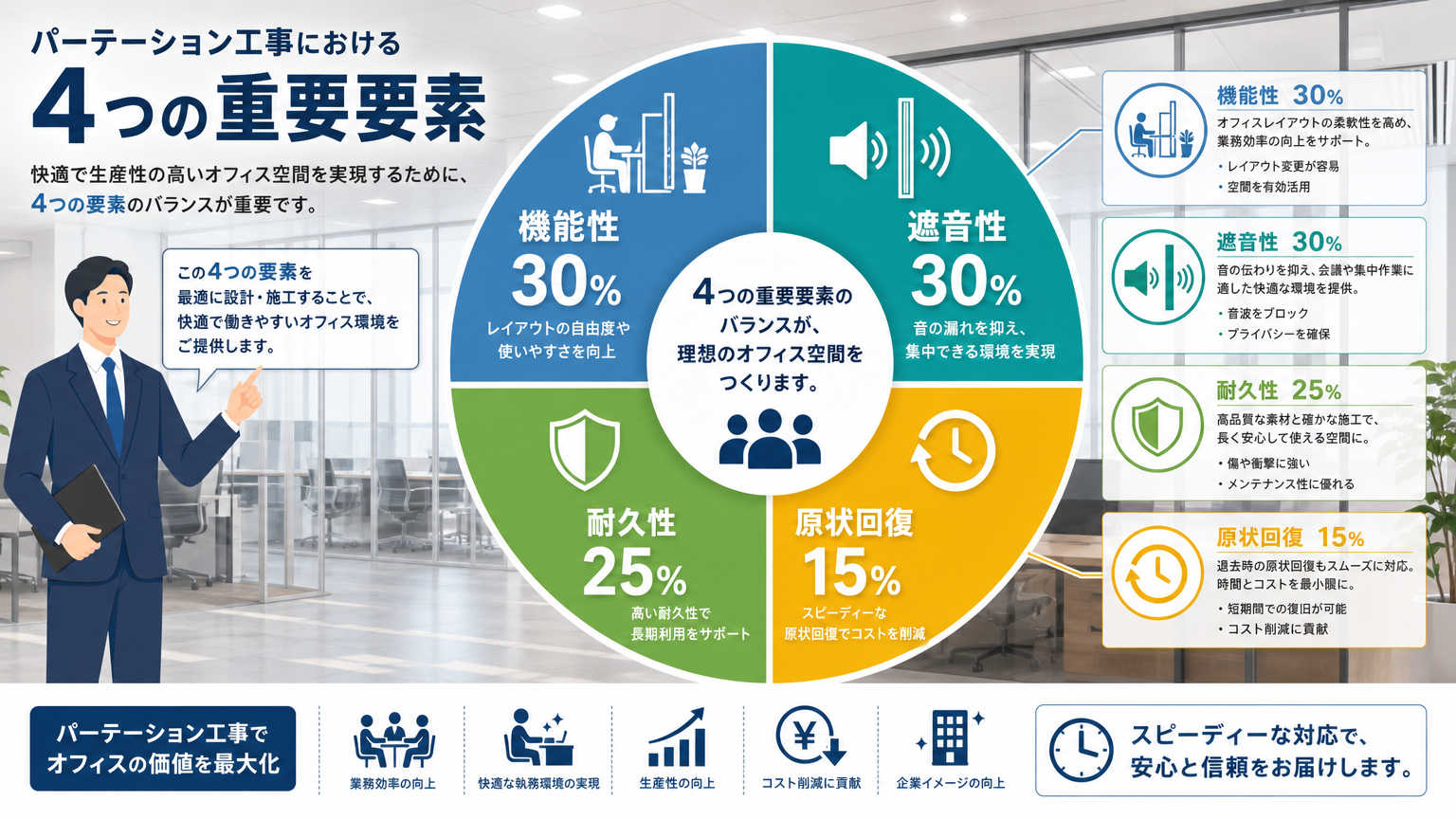 パーテーション工事で施工品質が重要視される背景